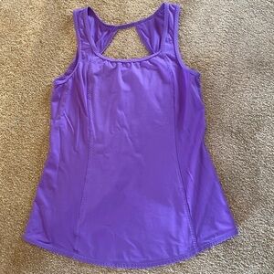 Lululemon Athletic Open Back Tank Top w Mesh Purple Sz 4/6